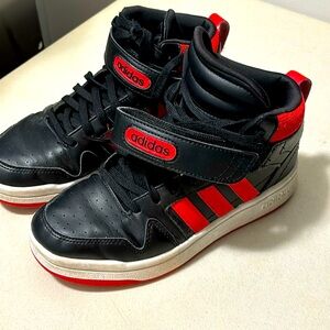 Black and Red Adidas Shoes Youth Boys